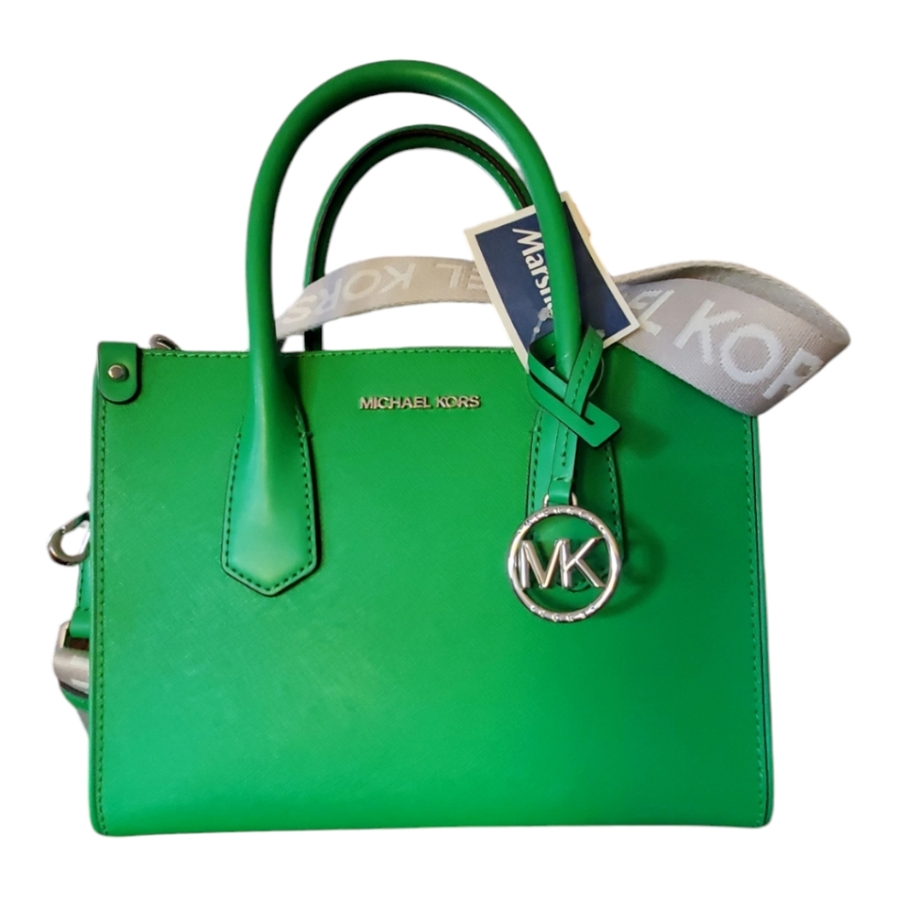 Medium Acordion Crossbody Bag Kelly Green Michael Kors Designer Purse Satchel